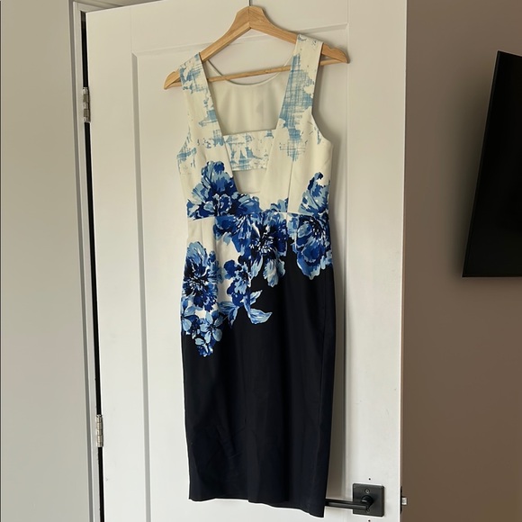MAEVE Blue & White Floral Cotton Dress | Sleeveless Midi Sundress | Size 4 US - Picture 8 of 16